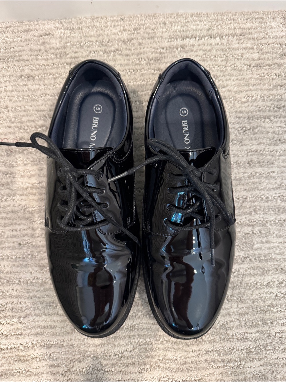 Bruno Marc Kids' Black Patent Lace-Up Dress Shoes